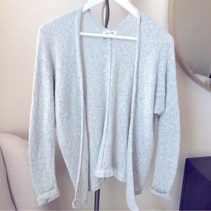 Garage XS-S Light Grey Knit Cardigan Sweater Open Drape Loose Neutral Fall Soft